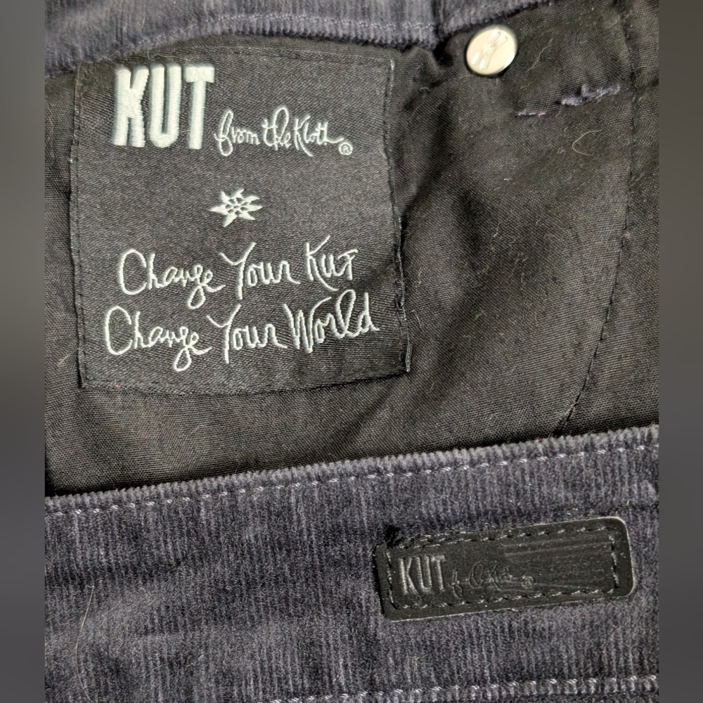 Kut from the Kloth Navy Corduroy Skinny Pants with Black Trim